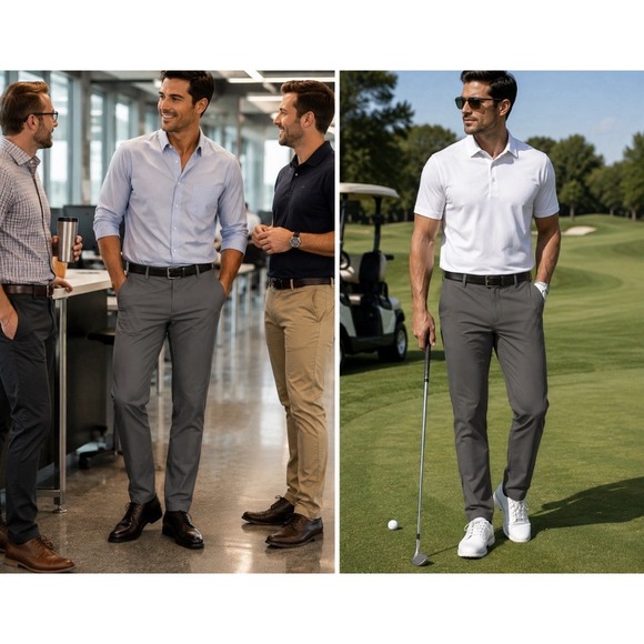 RHONE Other - Rhone Men's Commuter Pants 33 Gray Straight Flat Front Stretch Zip Pocket